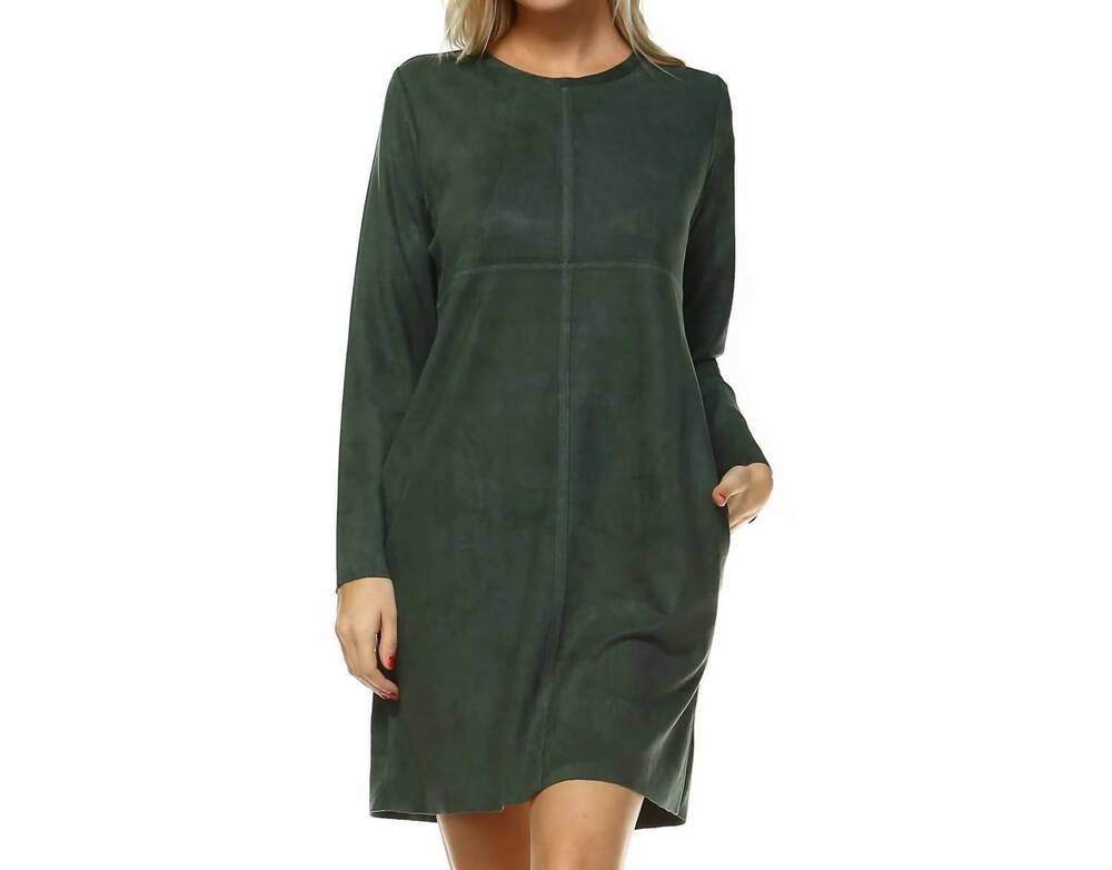 NEW JOH aurora round-neck dress with pockets in hunter green